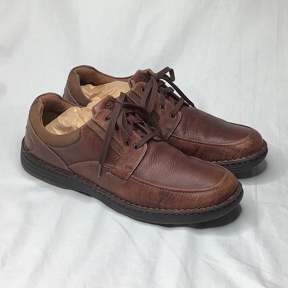 Dunham Shoes New Balance Comfort Walking Brown Leather Shoes Mens
